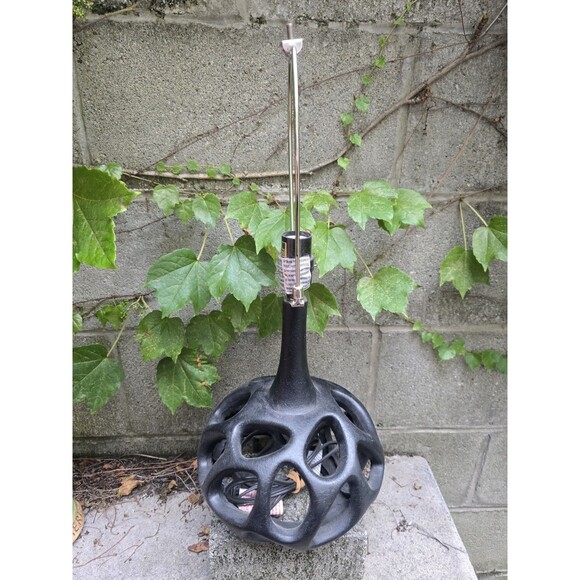 Silverwood Clove Black Geometric Resin Table Lamp 21" Tall 8" Diameter - Picture 4 of 8